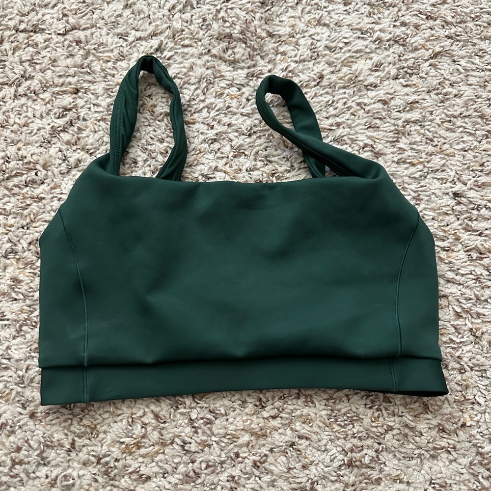 Left On Friday Dark Green Double Scoop Bikini Top - Medium